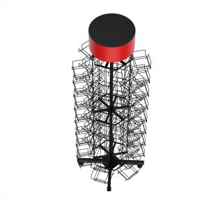 Rotating Facial Mask Display Rack 6 Faces Vertical Metal Wire Christmas Postcard