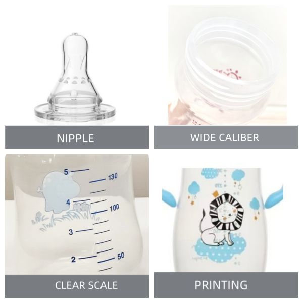 Wide Neck PP Baby Feeding Bottle With Handle Manufactory