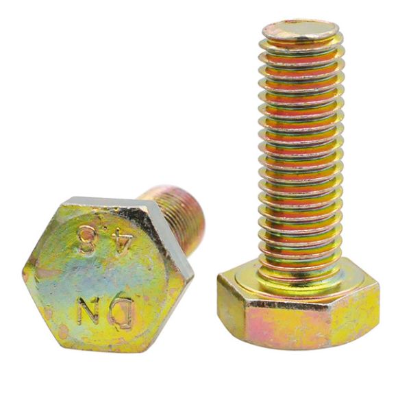 Zinc Yellow Plated Hexagon Head Din 933 Grade 8 Steel Bolts