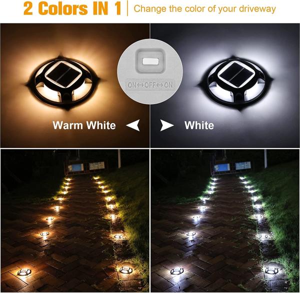 Solar Dock Light Aluminum Waterproof IP68 Brightness 20 Lumens Warm White/Cold White