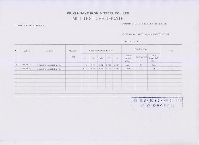 Отожженного Q195, Q215, Q235, St12, ST13, DC01, DC02, DC03 холодной прокатки стальные полосы / Полосковые