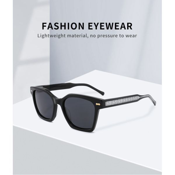 Чернота Eyewear незаконных квадратных солнечных очков ацетата материальных роскошная для людей