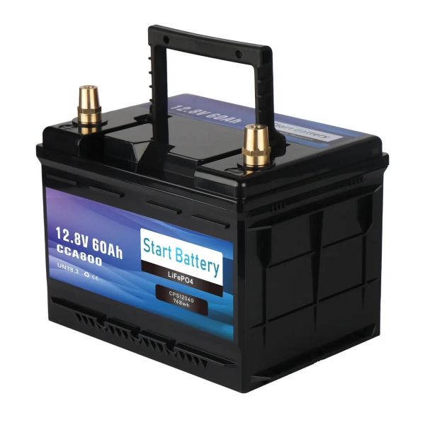 12V 60Ah LiFePO4 Battery 800CCA Bluetooth Marine Car Audio RV Solar Lightweight Lithium Starting And Deep Cycle Battery With Smart BMS