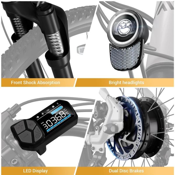 TST C624 26'' City Ebike Electric Urban Leisure Bicycle for Adult 36v Electric Hybrid Bike Electric City Bike with Bluetooth App