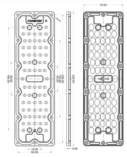 64 In 1 LED Light Module with SMD 3030 PCB Board and Optical PC Lens