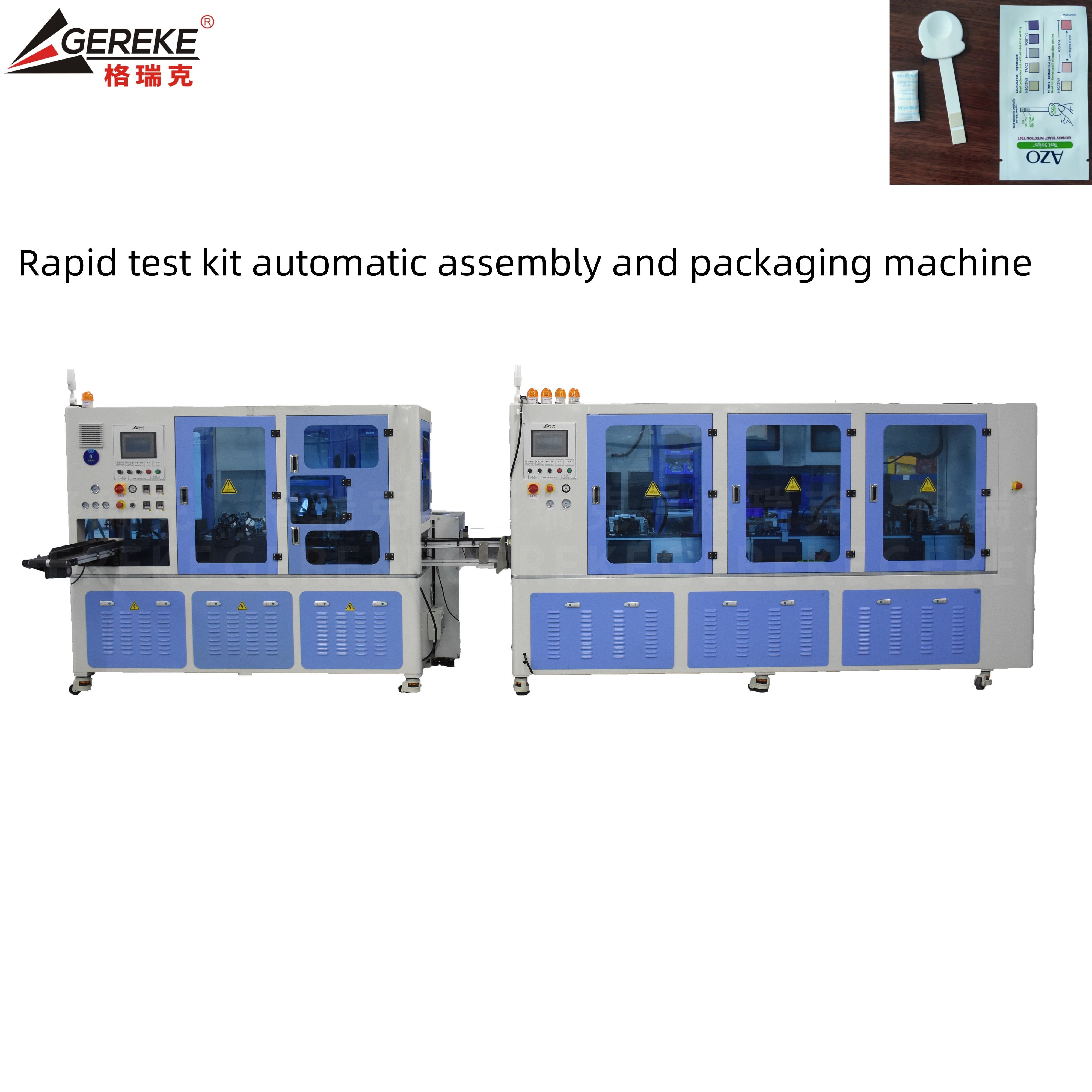 Auto Tape Feeding Rapid Test Kit Assembly Machine 4.5kw With Strip Cutting Machine