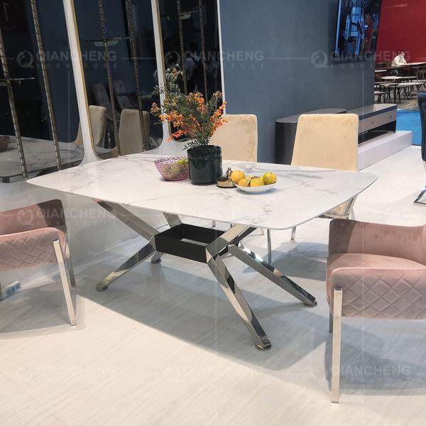 Mesa de jantar de aço inoxidável superior de mármore 78inchx40inchx30inch da mobília da casa