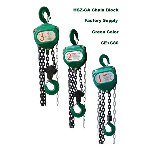 El CE GS caída de elevación del bloque de cadena de la energía del verde de 1000 kilogramos las mercancías de 3 metros alza Q345B