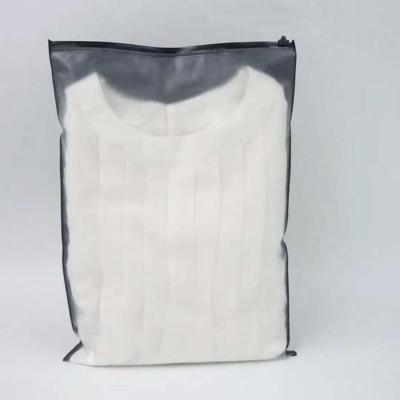 Custom Zipper Lock PVC Plastic Packing Bag Black Frosted For Clothes