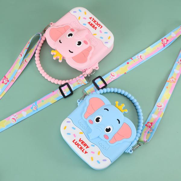 Elefante Meninas Crossbody Bolsas Com Cadeia Cinturão Resina de silicone Pequeno Pequeno Bolso Mini Casual Mensageiro Bolso