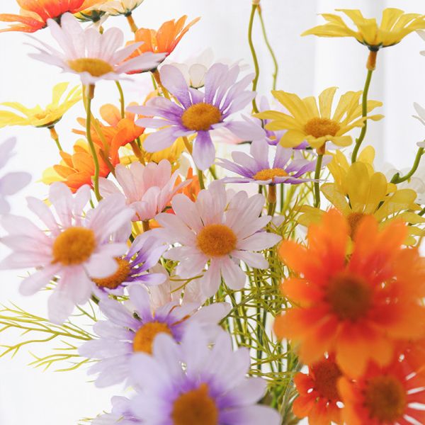 Simulated flower chamomile decoration, fake flower mall living room decoration, flower bouquet, plastic dried flower table decoration, small daisy