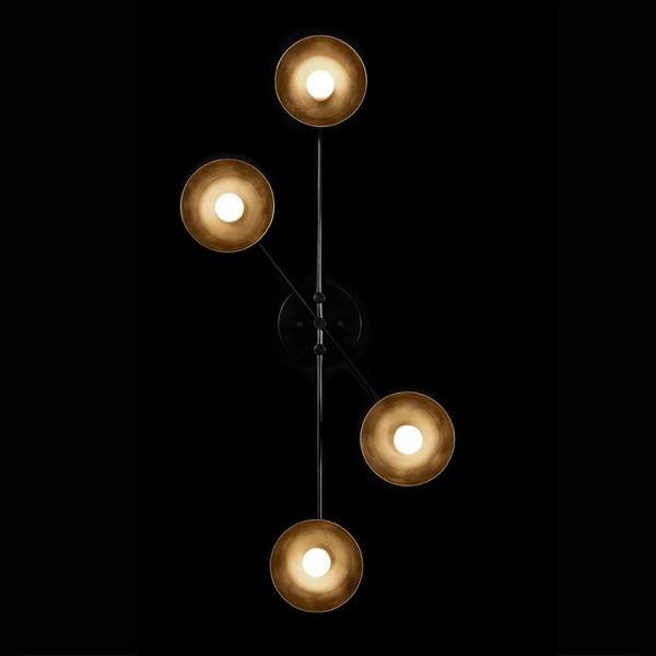 Modern Luxury Round Wall Lamp Artificial Cast Ceramic Brass Trapeze Surface Wall Scone for Hotel Showroom Interior LED Light Source E26 Base