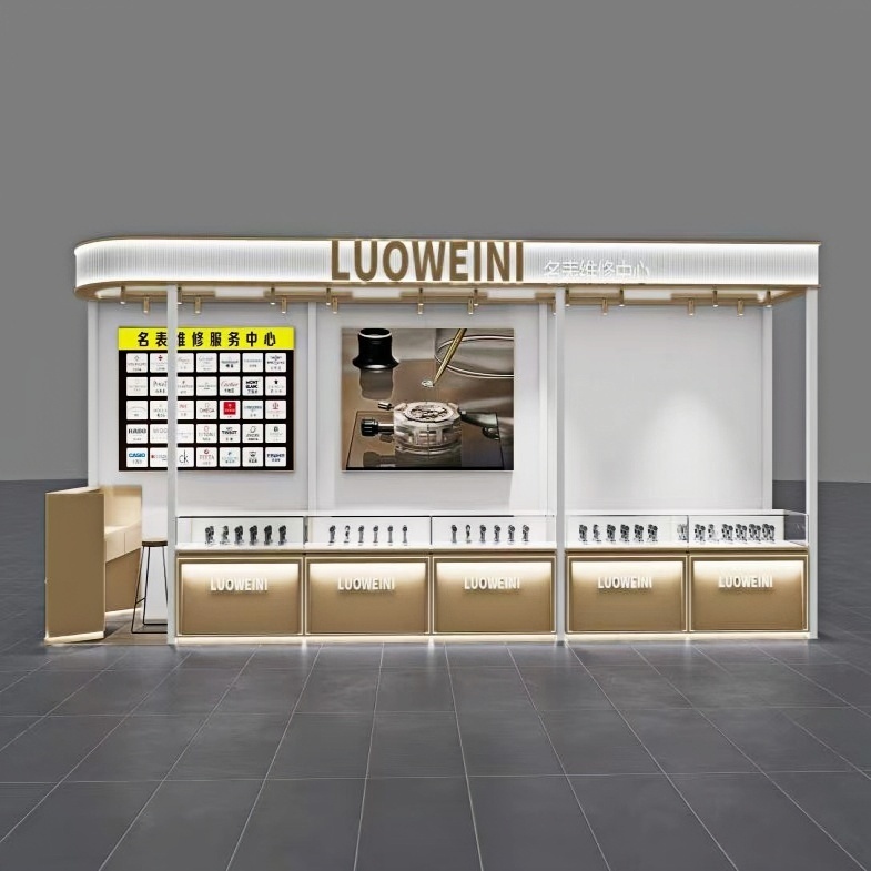 BX Factory Wholesale Watch Display Showcase Wood & Glass Watch Counter with LED Lighting System