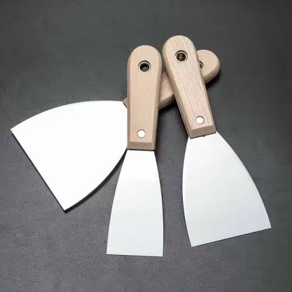 Wooden handle 3 Inch Carbon Steel Soft Grip Heavy Duty Bent Putty Knife Scraper