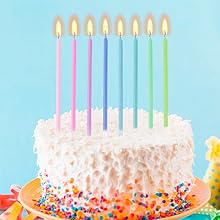 Rainbow Birthday Candles - Colorful Birthday Candle Cake Candles Cupcake Candles For Birthday, Wedding & Lucky