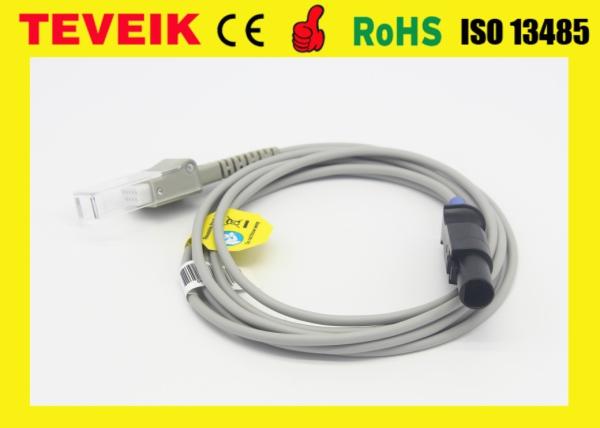 TPU Material Ohmeda Spo2 Extension Cable 8 Foot For Patient Monitor , Blue / Grey Color