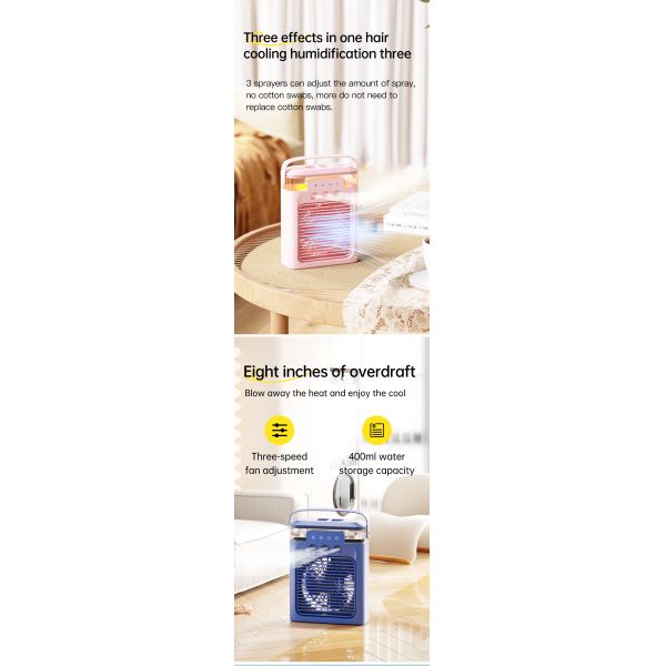 6inch Rechargeable Fold USB Mini Tower Fan with Air Cooler Control Manual Switch