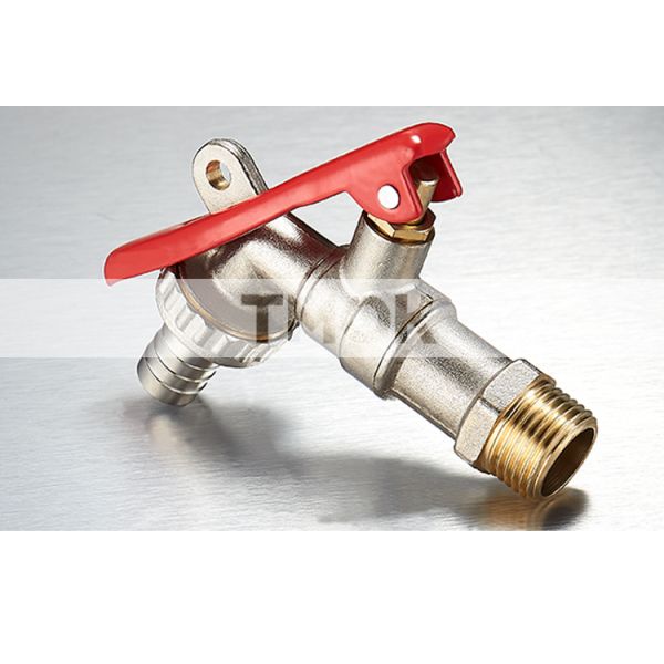 IRON Handle Low Lead Brass Bathroom Water Garden Tap Bibcock Valve With Lock Hole