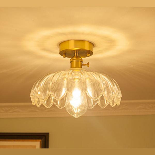 Luminous Flux 110lm Vintage Flower Loft Drop 20cm Glass Pendant Light