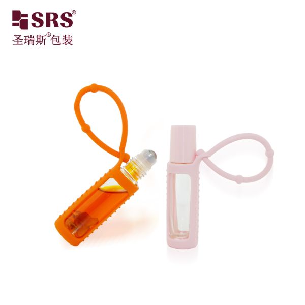 BLPM-10ML Thick Wall Clear Glass Roll On Bottle With Silicone Cover For Perfume Oil