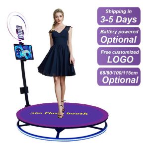 100cm plataforma de gerencio automática do girador da máquina da cabine de 360 fotos com Ring Light