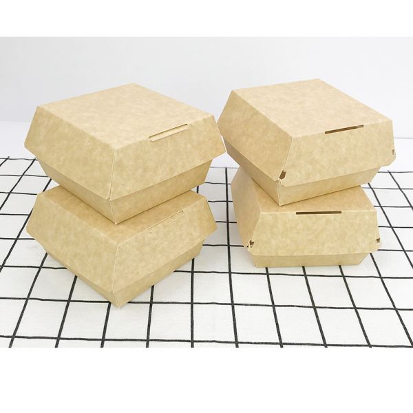 Customizable Disposable Bowl Laminated Hamburger Box Fixed Box 97*105*38mm In-Stock/Custom-Made Food-Grade Laminated 300gsm Agate Laminated Paper