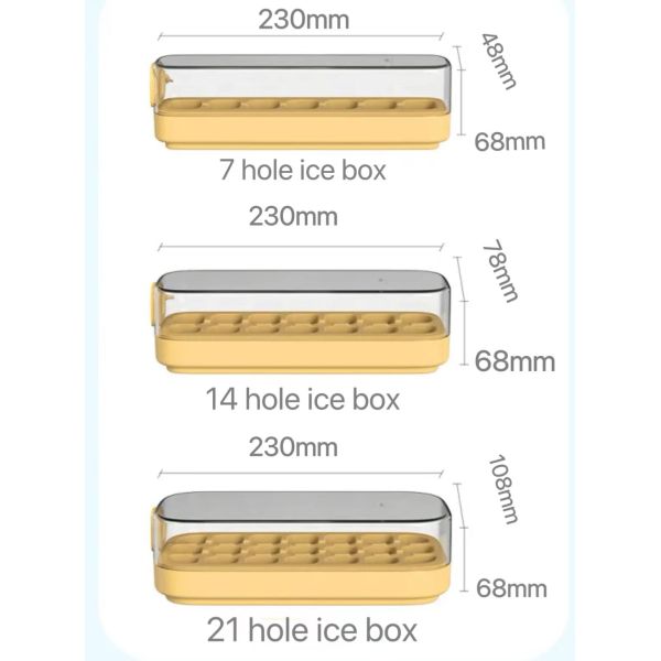 Ice Cube Making 7-Hole 14-Hole and 21-Hole Pressing Ice Box Silicone Ice Making Model