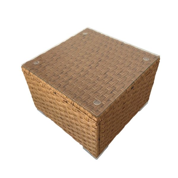 All Weather PE Rattan Wicker Outdoor Patio Furniture Set L Shaped Sectional Sofa 2 Coffee Tables Single Chair for Garden
