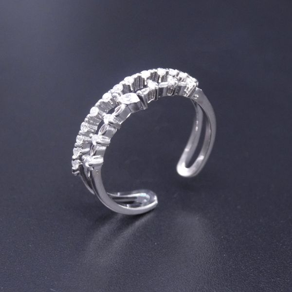 Пустой браслет шарма серебра формы пера/белое золото покрыли кольца стерлингового серебра