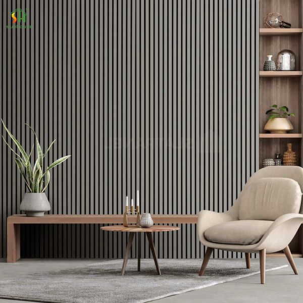 Modern 1220X2440Mm Acoustic Slat Wall Panel with 3D Model Design Capability Customized Color and Thickness for Living Room