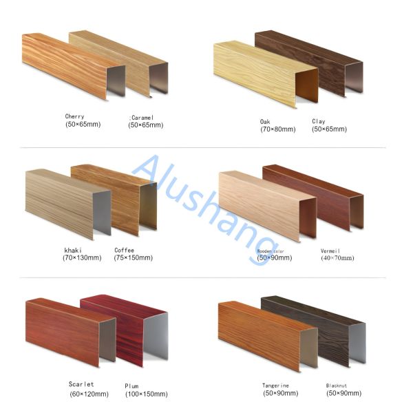 Tecto de alumínio em forma de U quadrado Moderno e elegante Painel de alumínio