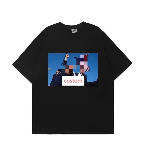 Custom Cotton Graphic Tshirts For Men Printed With Pattern Anti-pilling