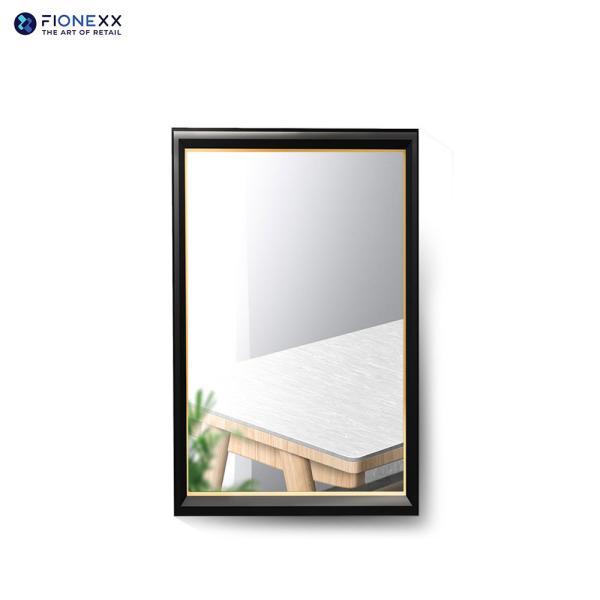 22 inch Square LCD Display with Mirror Glass Black Gold Frame Digital Signage