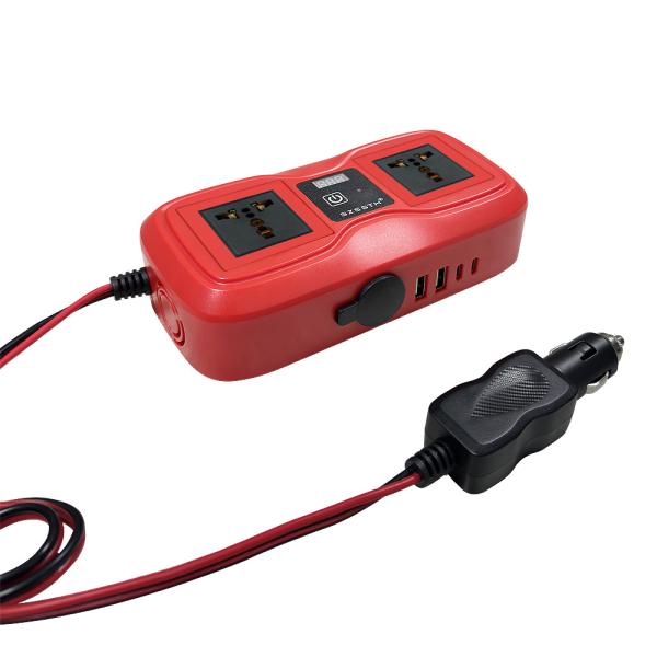 Customized Support SZSSTH Universal Socket Portable 12V 220V 2 AC Outlets 2USB 200W GaN PD Fast Charger Car Power Inverter