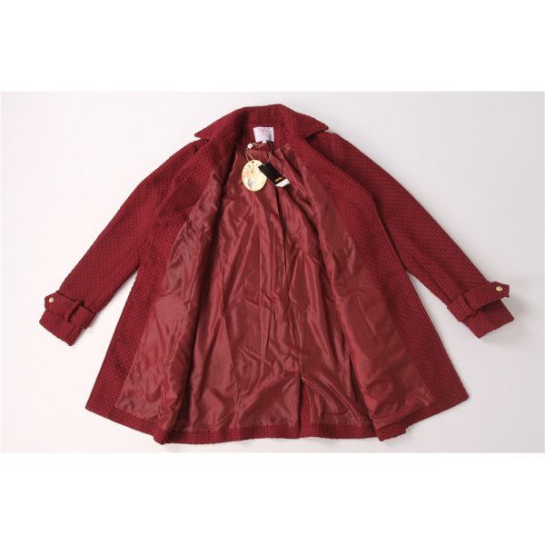Stockpapa Autumn Winter Ladies Knit Burgundy Longline Blazer