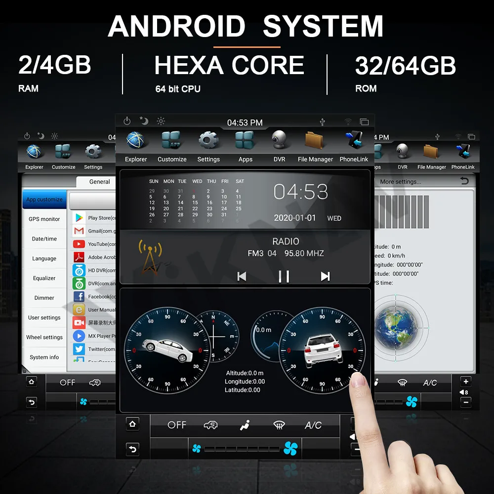 Послепродажный 10,4 дюймовый Android Cadillac Radio Замена для ATS 2013-2018