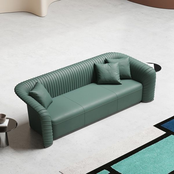 HD Sponge Hotel Lobby Furniture Luxury Sofa Sets With Green Leather