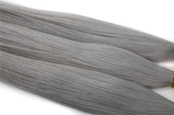 8-24 Inches Stock hot selling grey  color hair weft 100% brazilian virgin human hair