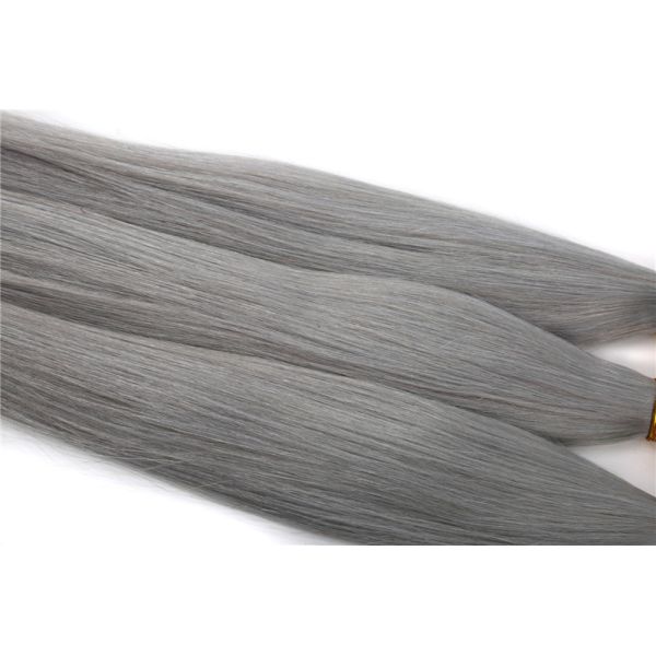 8-24 Inches Stock hot selling grey color hair weft 100% brazilian virgin human hair