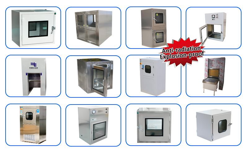Настраиваемая чистая комната Нержавеющая сталь проходит через шкаф Фарма ламинарный поток проходит через коробку
