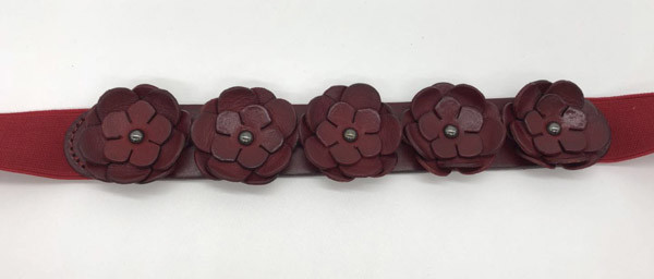 Поясы кожи моды эластичных женщин, тип поясы цветка дам эластичные