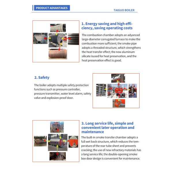Горизонтальный промышленный паровой котел серии WNS 0,5т/ч-20т/ч