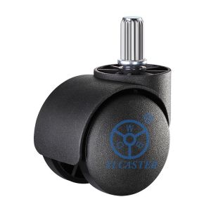 Echadores de nylon de la silla de la oficina del negro de la rueda del gemelo de la capacidad 77LBS con el tronco 2