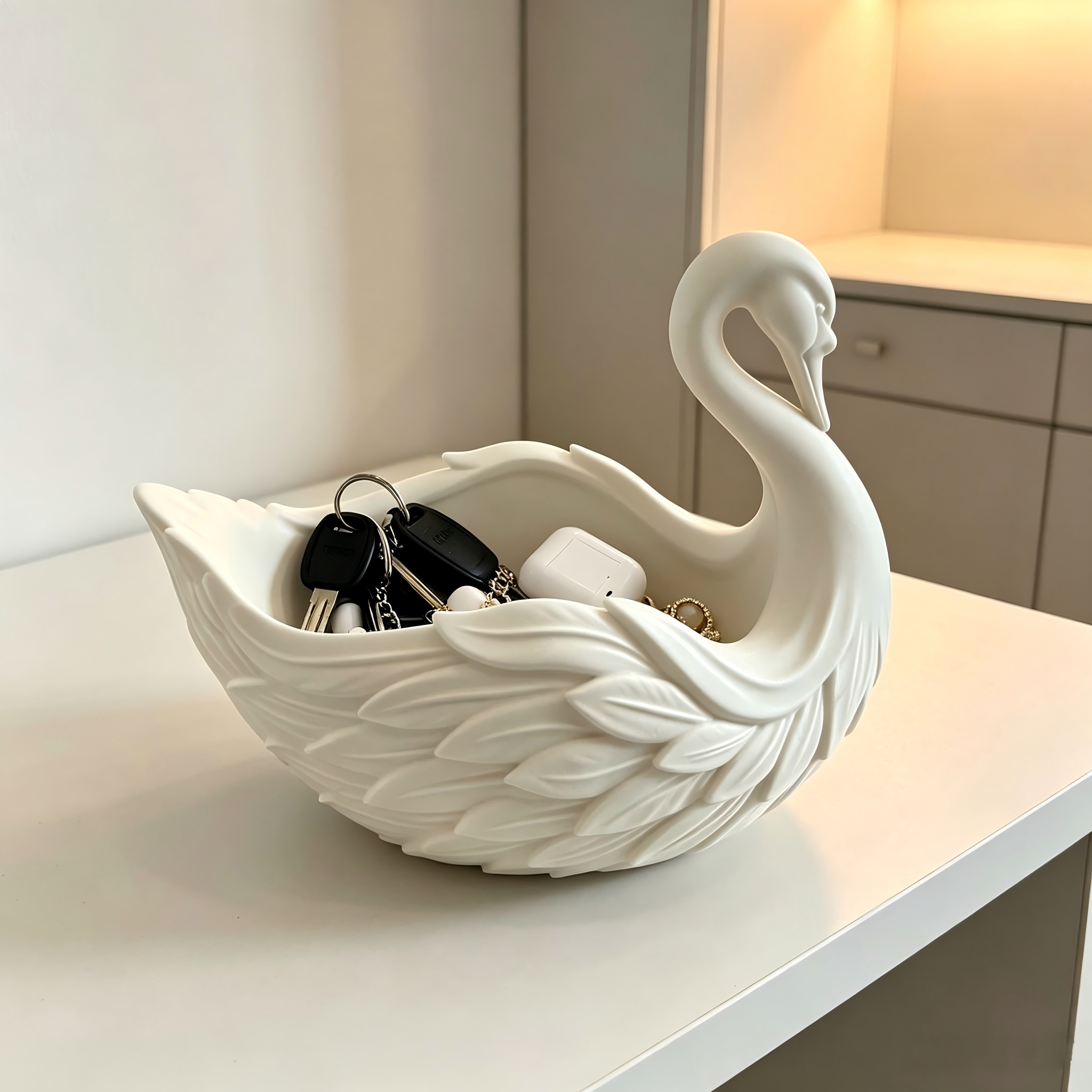 Textured 3d Printed Home Decor Small Decorative Bird Shaped Container