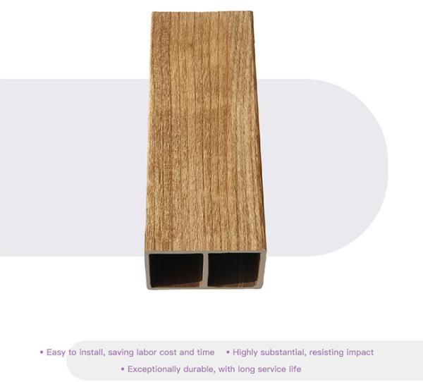 tubo de madeira oco do ISO do tubo da madeira da resistência WPC do molde de 70x50mm