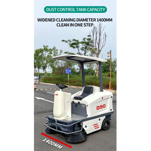 Riding Cordless Commercial Floor Sweeper Machines Outdoor 1500W 180L