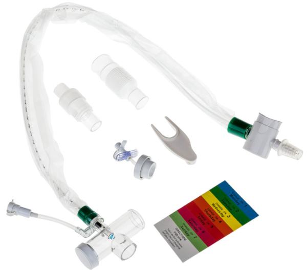 Cotovelos dobro do giro do cateter de circuito fechado Endotracheal da sução de 6Fr 24H
