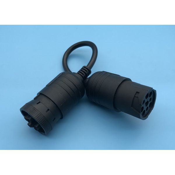 J1708 Deutsch 6 Pin Female to Black Type 1 J1939 Deutsch 9 Pin Male Cable