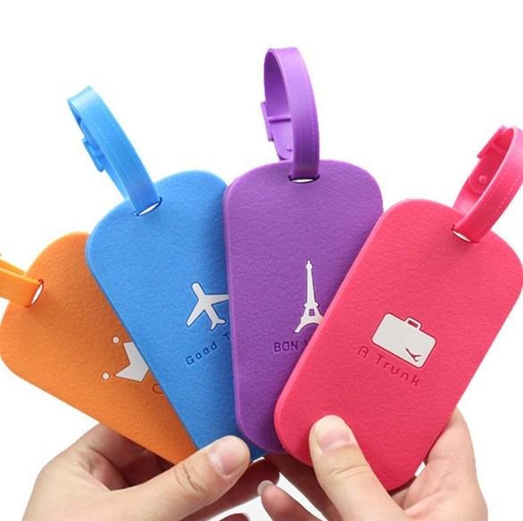 Custom made hard plastic luggage tags suitcase bag tags