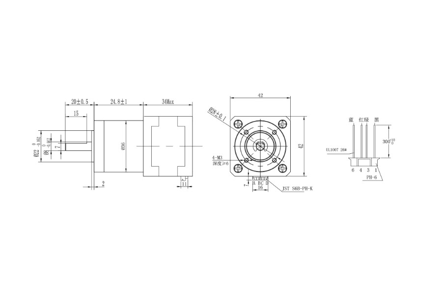 Коробка передач 12V Stepper мотора 42BYGH208-56AG5 Nema17 малошумная